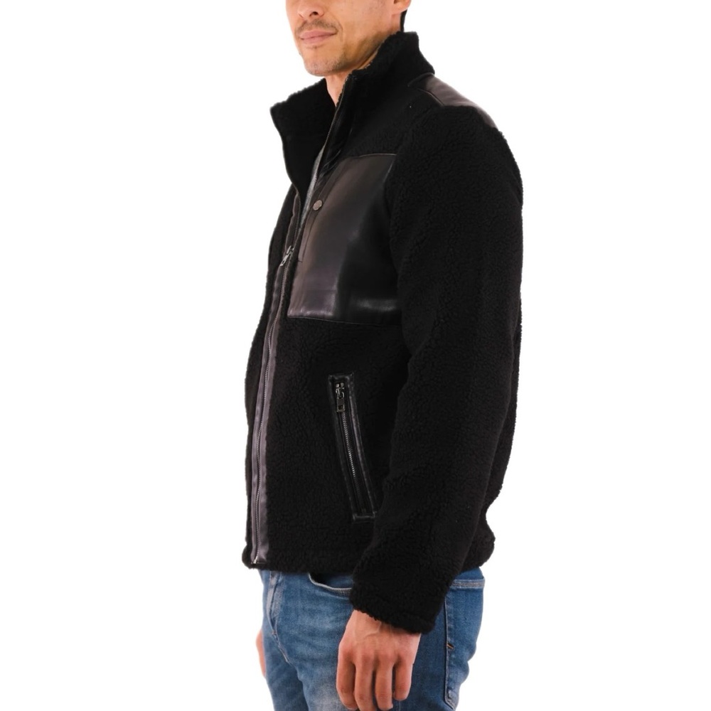 NWT MICHAEL KORS
Men's Sherpa-Fleece‎ Mixed-Media Jacket Black - Picture 6 of 16